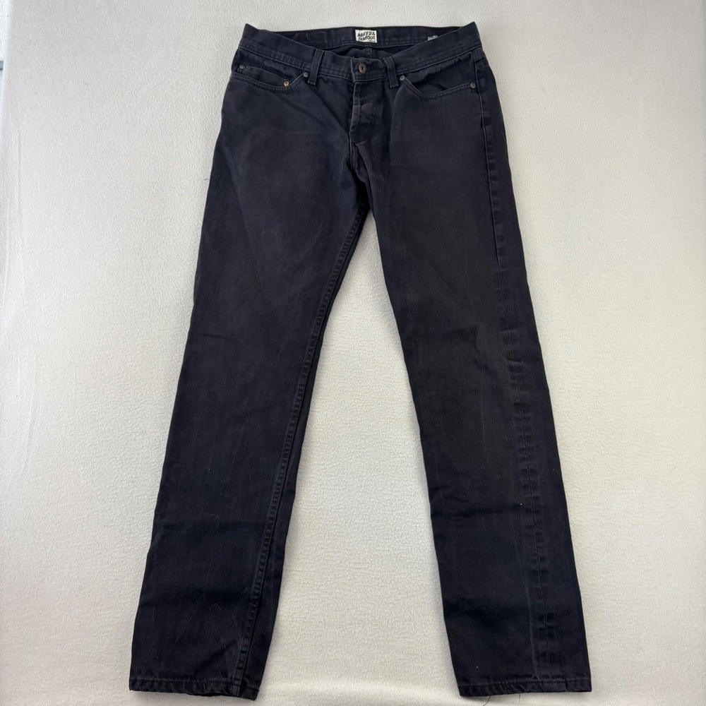 Naked & Famous WeirdGuy Black Chino Selvedge Jeans Mens 31 Black Tapered 013903
